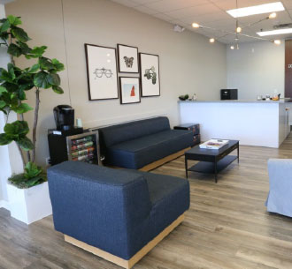 One hour optical iowa office seating area